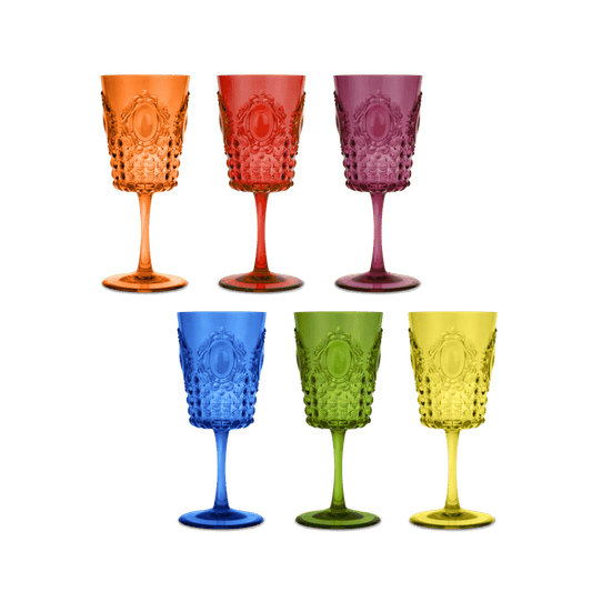 Set 6 Bicchieri Vino Colori Assortiti - Baroque & Rock Anniversary
