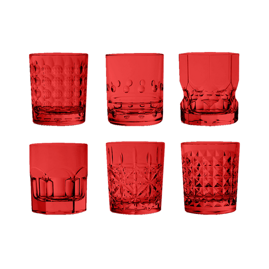 Set 6 Bicchieri Acqua Rosso - Crystal Touch